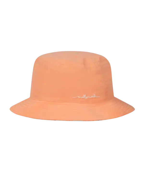 Orange bucket hat with signature logo.