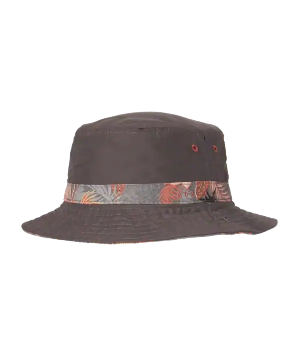 Brown bucket hat with floral band
