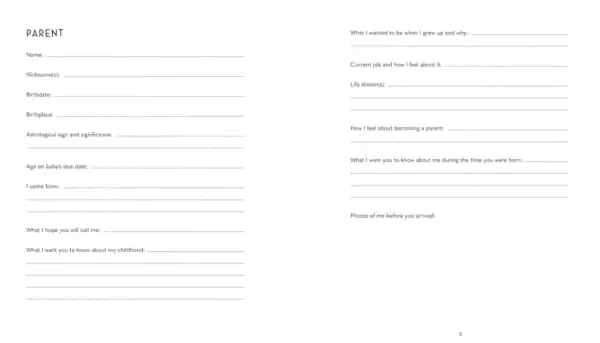 Parental information and questions for reflection form.