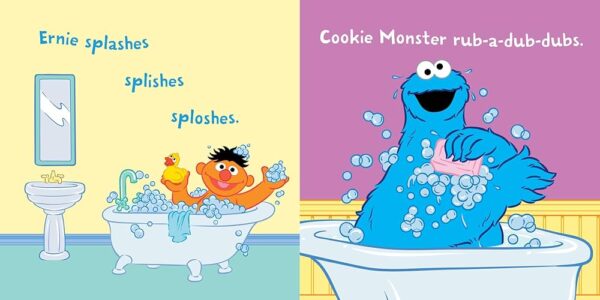 Sesame Street characters enjoy fun bubble baths.