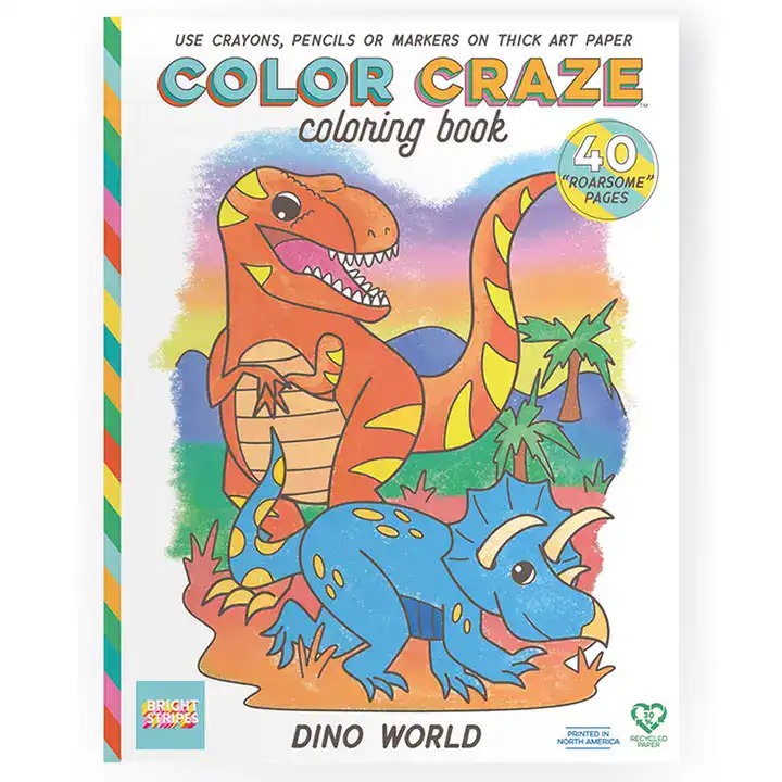 Dinosaur-themed coloring book for kids.