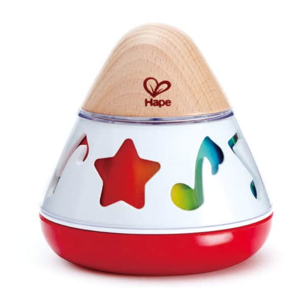 Colorful wooden toy with star and music notes