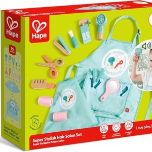 Hape toy hair salon set for children.