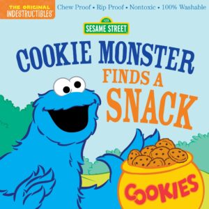 Cookie Monster holding cookies, book cover image.