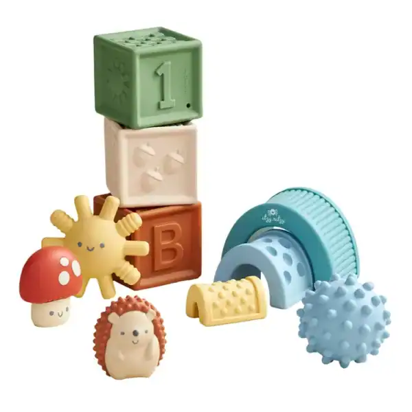 Colorful baby toys and blocks set