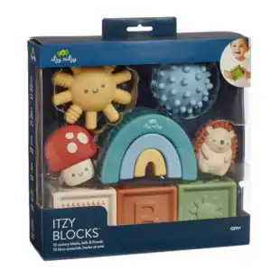 Colorful sensory blocks and toys for infants