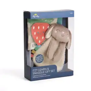 Itzy Learn & Snuggle baby gift set in box.