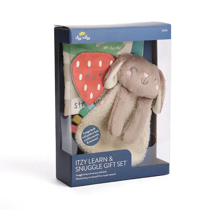 Itzy Learn & Snuggle baby gift set in box.