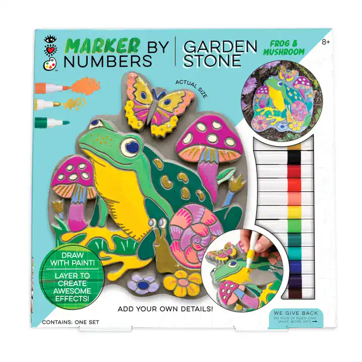 Frog and mushroom stone painting kit