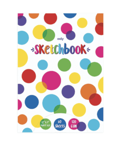 Colorful polka dot sketchbook with 60 sheets, 120 GSM.
