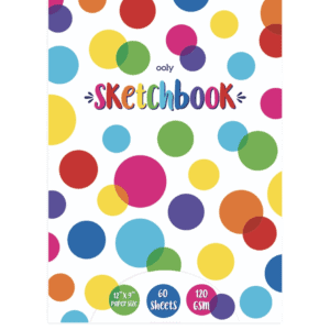 Colorful polka dot sketchbook with 60 sheets, 120 GSM.