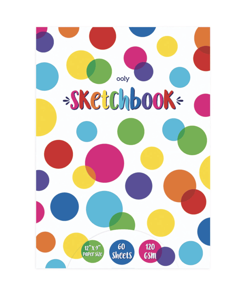 Colorful polka dot sketchbook with 60 sheets, 120 GSM.