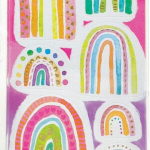Colorful rainbow sticker sheet from Stickiville.