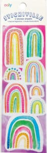 Colorful rainbow sticker sheet from Stickiville.