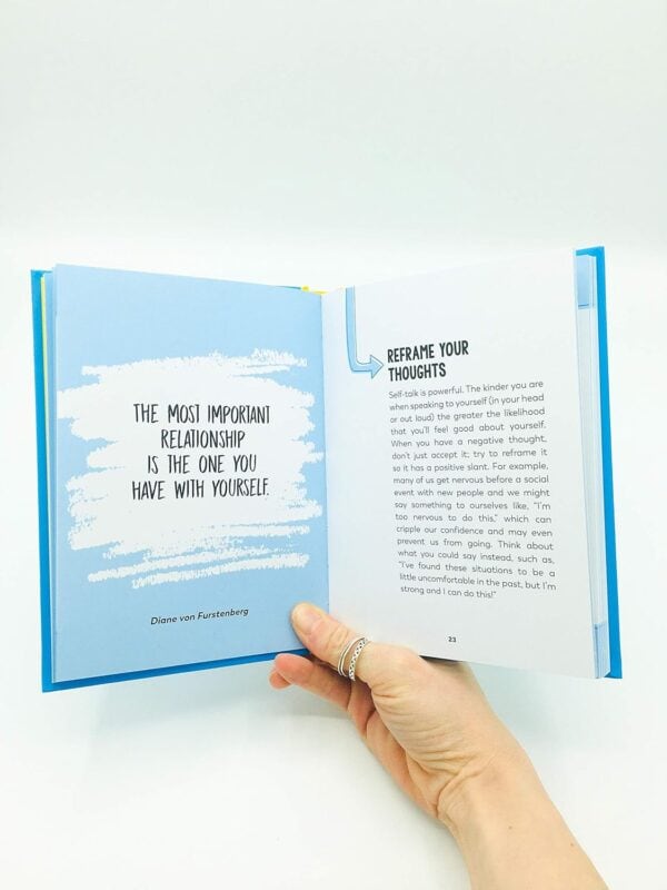 Open book on self-relationship advice.