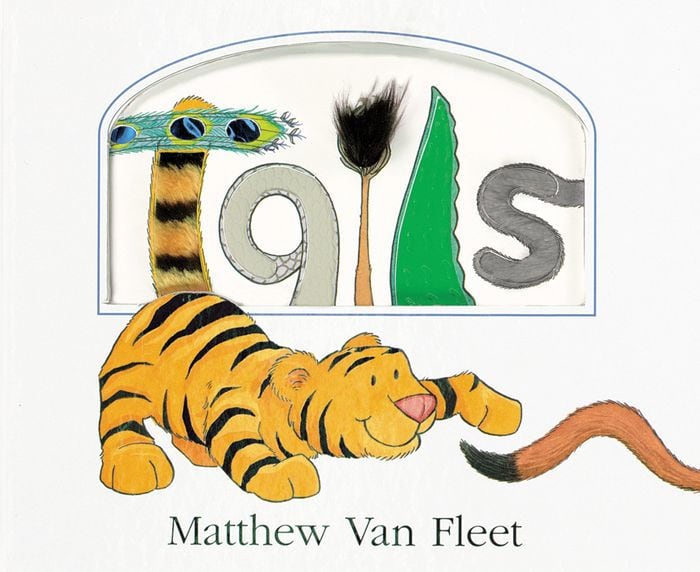 Children's book cover with playful tiger illustration.