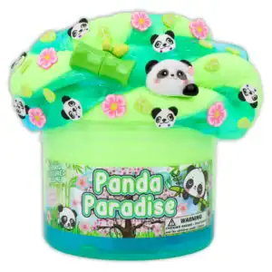Panda-themed slime with floral decorations