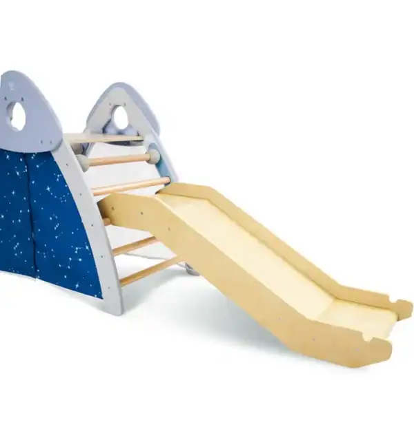 Children's indoor play slide with starry design