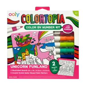 Colorful unicorn paint-by-number kit for kids.