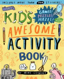 Kid's activity book with games and puzzles.