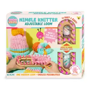 Bright Stripes Nimble Knitter Adjustable Loom package.