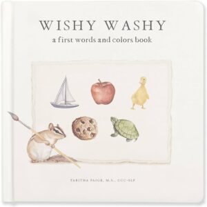 Wishy Washy children's book cover with animal illustrations.