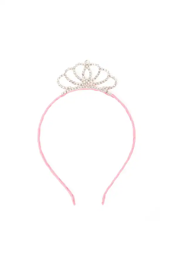 Pink headband with sparkling tiara design