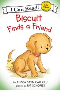 Biscuit dog finds a duckling friend, children's book.