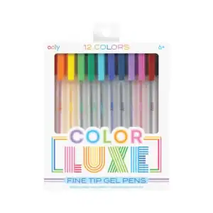 12 colorful gel pens set with fine tips.