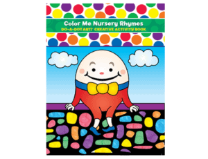 Humpty Dumpty activity book cover art with colors.