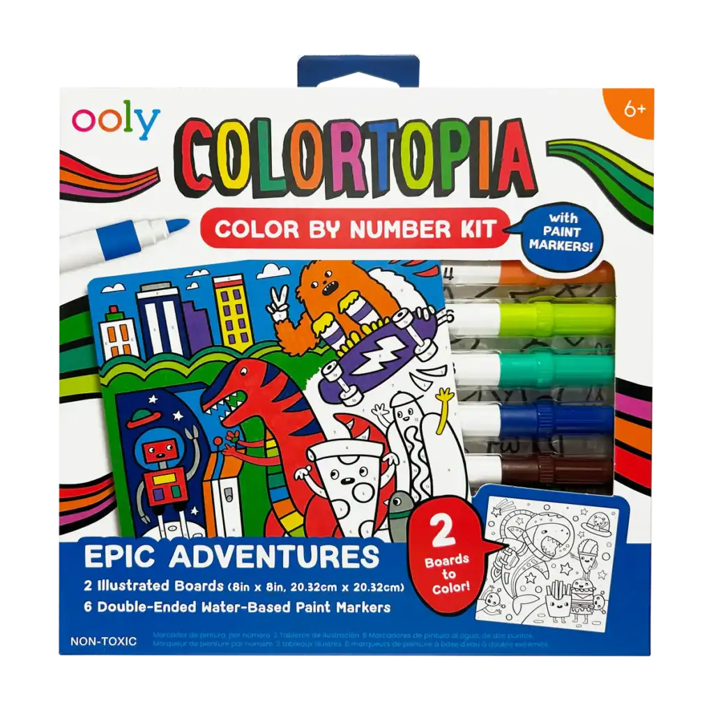 Colortopia paint kit with illustrated boards and markers