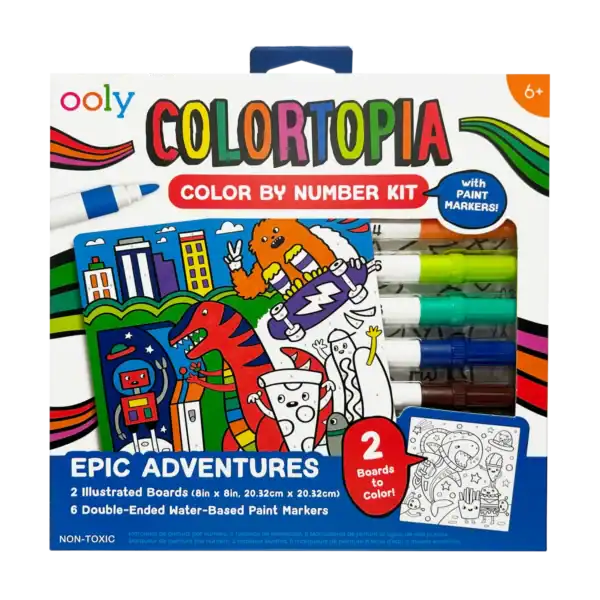 Colortopia paint kit with illustrated boards and markers