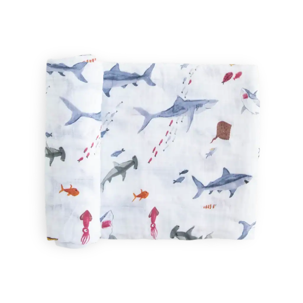Muslin cloth with ocean animal print