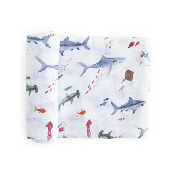 Muslin cloth with ocean animal print