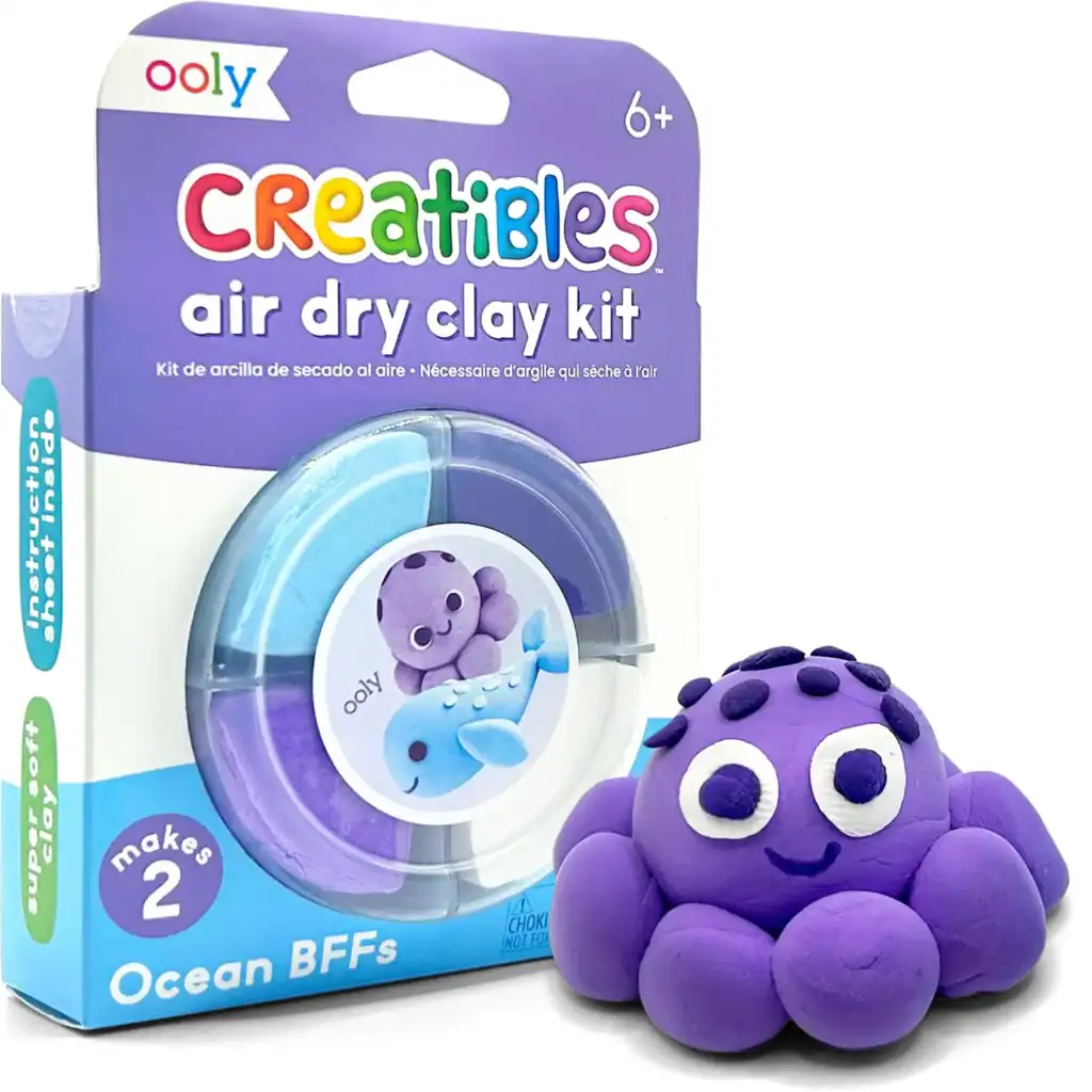 Creatibles air dry clay kit with octopus sculpture.