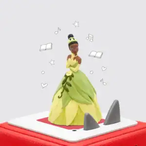 Princess figurine on a red audio device.