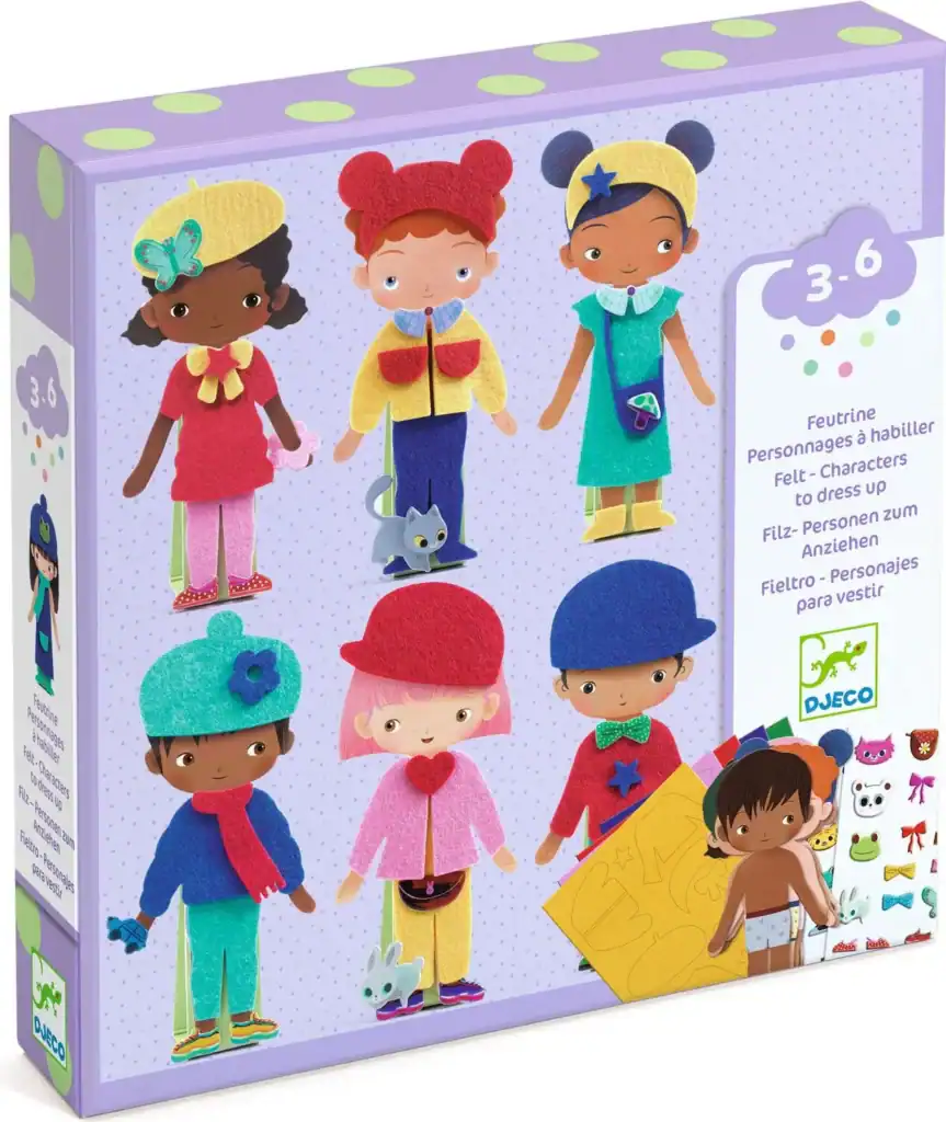 Djeco felt characters dress-up kit for kids.