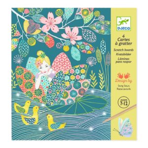 Colorful scratch art kit for ages 7-12.