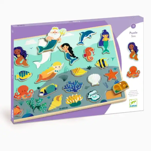 Underwater-themed puzzle with mermaids and sea creatures.