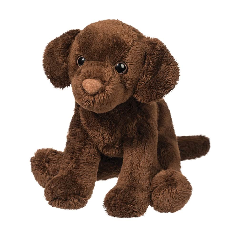 Brown plush toy dog sitting