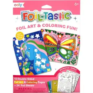 Foil art kit with unicorn and butterfly designs.