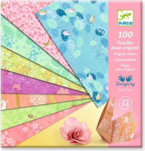 Colorful origami paper pack for ages 5-8.