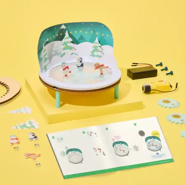 DIY winter scene kit with instructions and components
