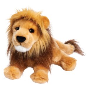 Plush lion toy with realistic mane.