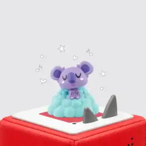 Purple koala figurine on red speaker