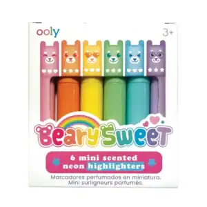 Colorful bear-themed scented mini highlighters set.
