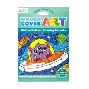 Monster aliens coloring activity with hidden patterns.