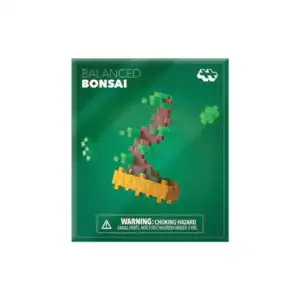 Pixelated bonsai image with choking hazard warning