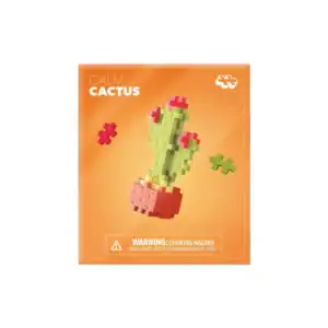 Calm Cactus toy in orange packaging with warning.