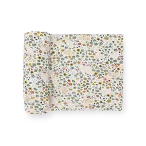 Floral patterned fabric with colorful wildflowers.